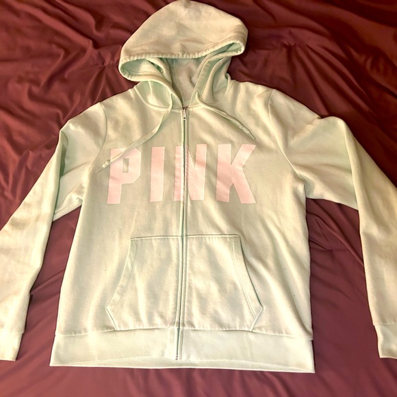 Vs pink print teal hoodie large - Picture 1 of 1